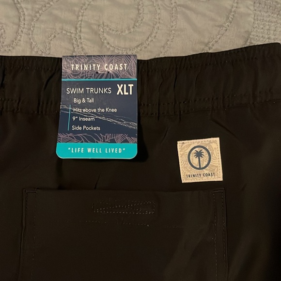 Trinity Coast XLT Solid Black Swim Trunks - Picture 4 of 5